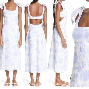 Zimmermann Postcard Tie Shoulder Midi Dress, 2 (6-8)